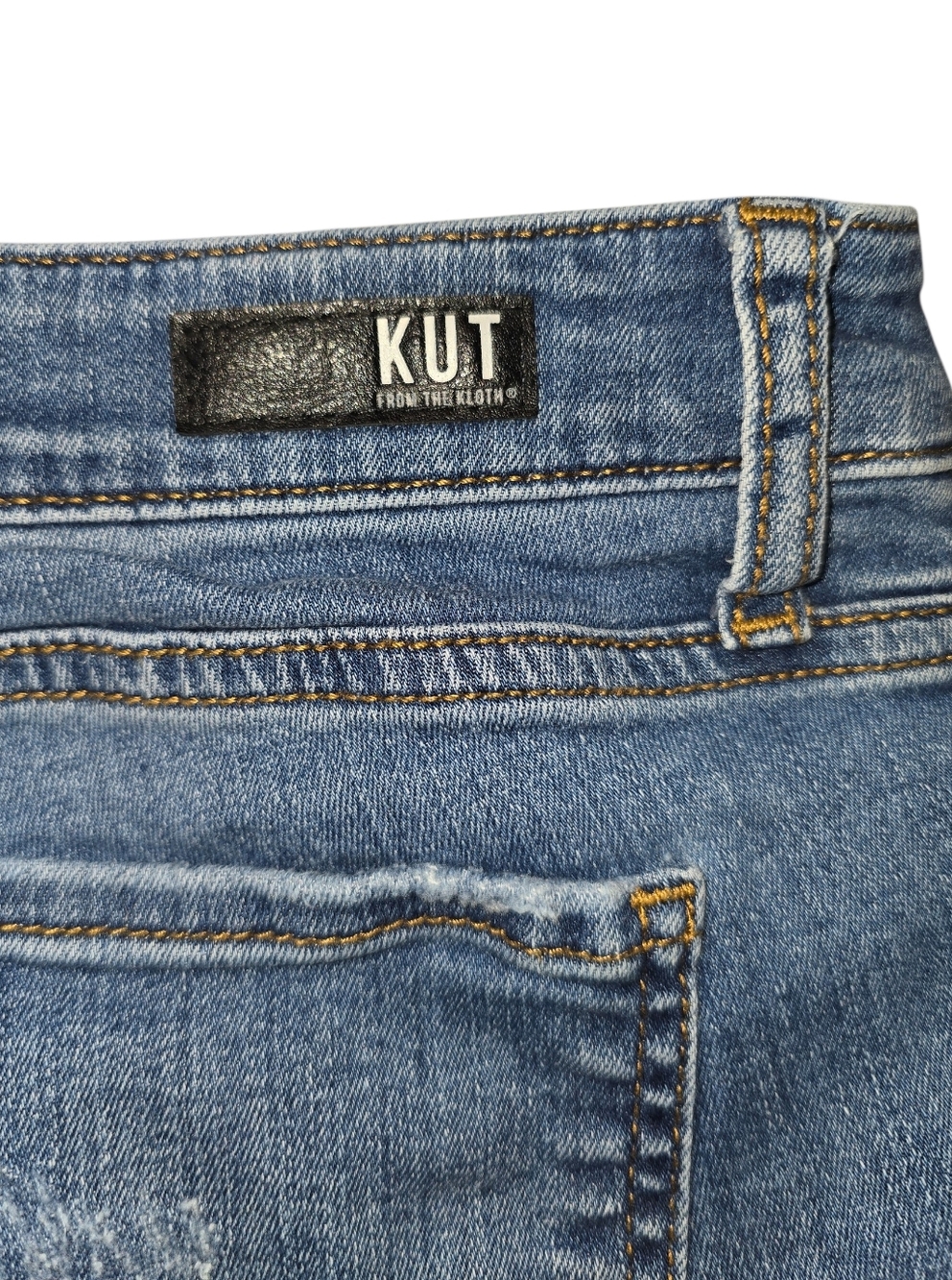 Kut From The Kloth Catherine Boyfriend Jeans Distressed Stretch Denim Size 16 - Picture 7 of 11